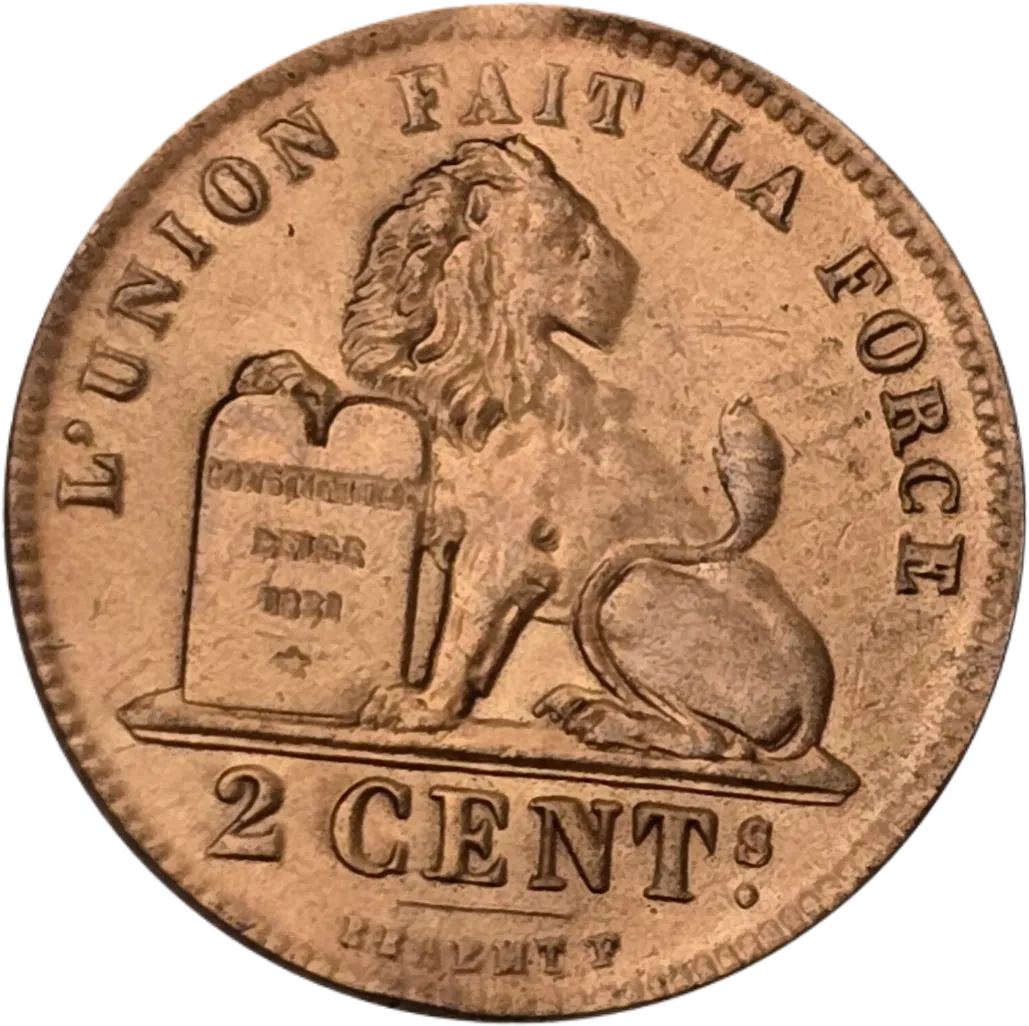 سکه بلژیک 2 سانتیم بلژیک 1919 کیفیت عالی